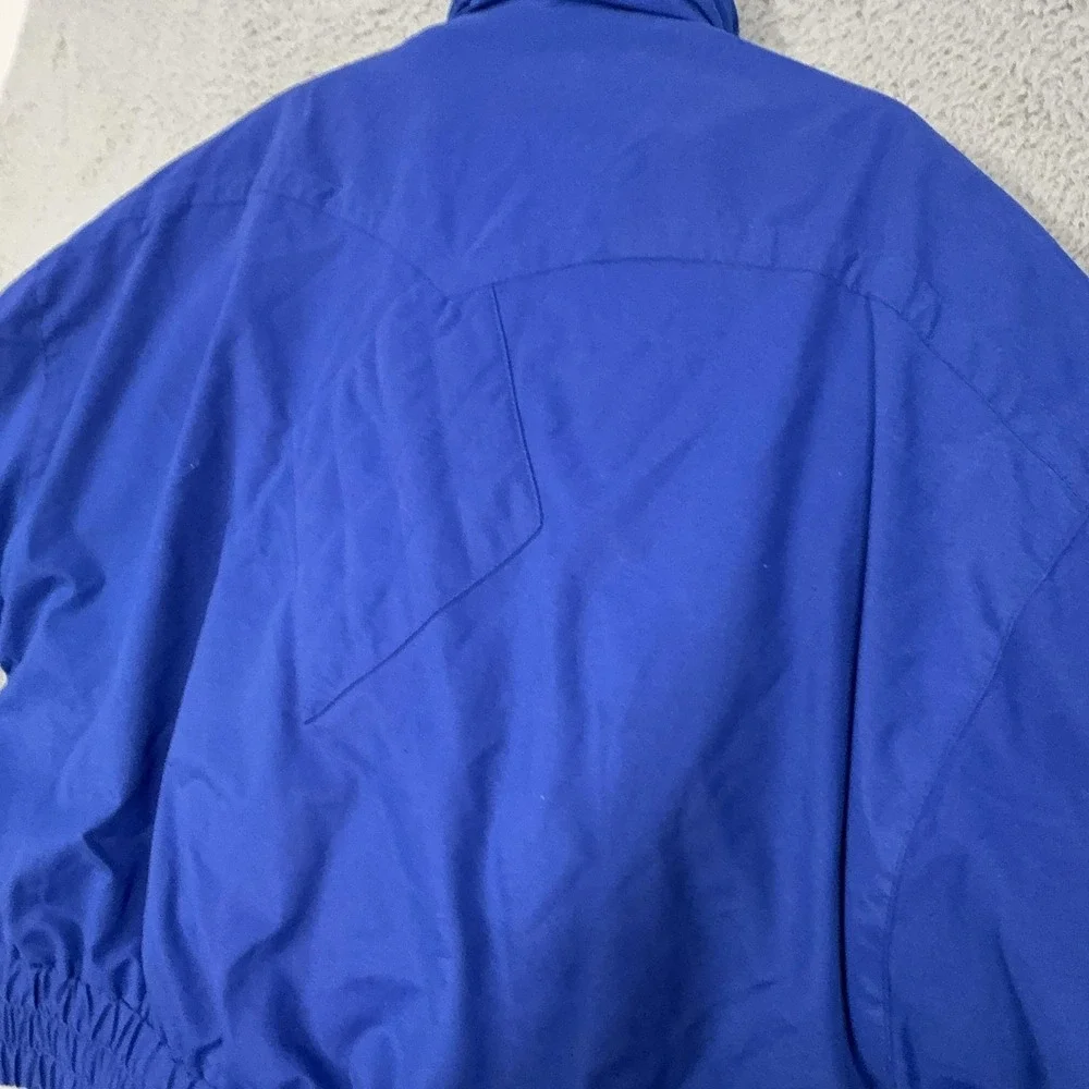Vintage London Fog Jacket Mens Large Blue Nylon Aztec Insulated Bomber 90s